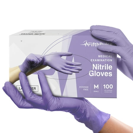 

FifthPulse Lavender Nitrile Disposable Gloves - 100 -M-Powder and Latex Free - Surgical Medical Gloves