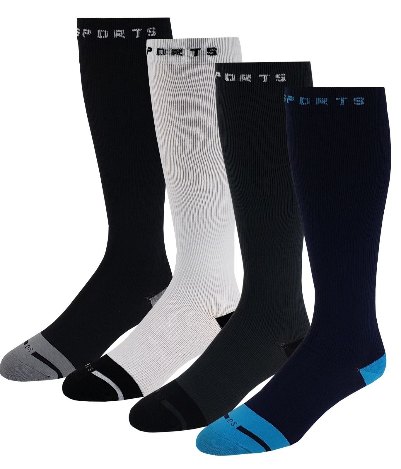 4 Pairs Men Women Sports Athletes Compression Knee High Socks (1013