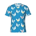 thumbnail image 4 of Vsdgher Cartoon Chicken Print Men's Dry Fit Mesh Athletic Shirts Moisture Wicking Tennis T-Shirt Tops, 4 of 9