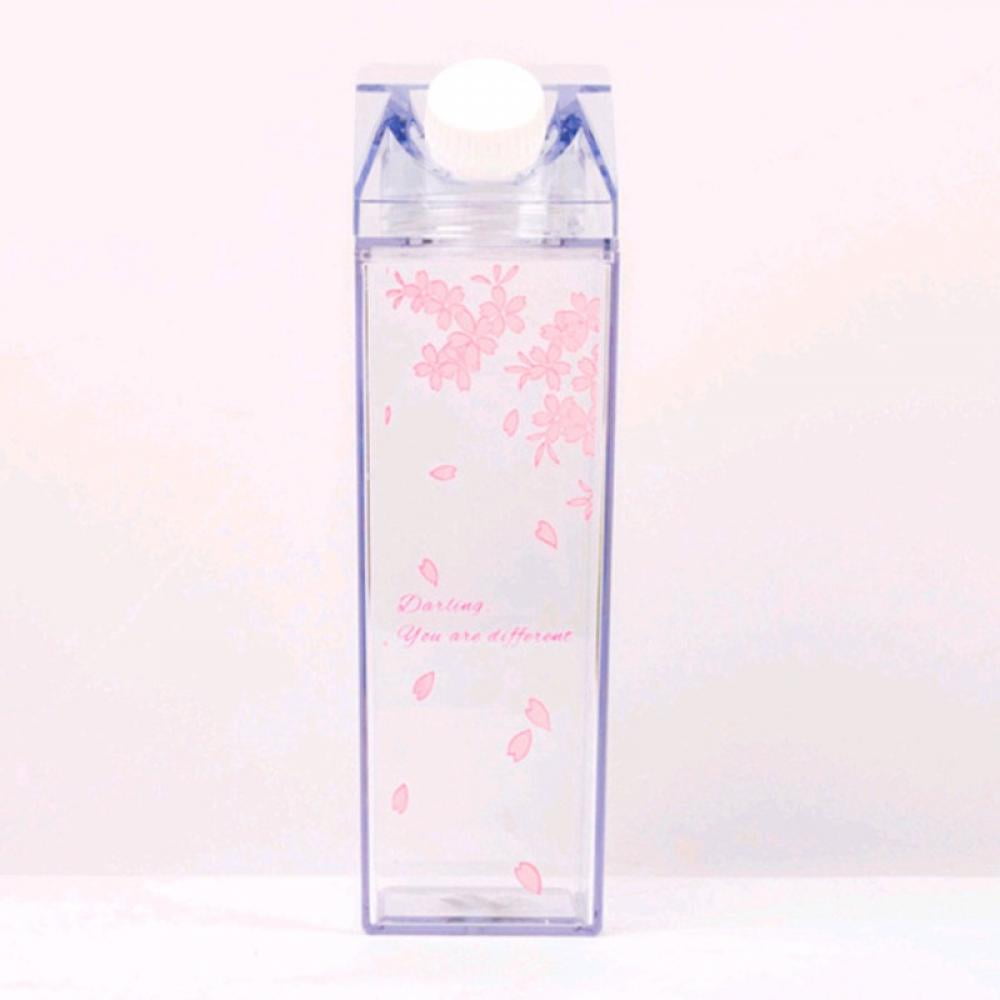 500ml Milk Water Bottle Transparent Portable Milk Box Outdoor Drinking BottlesA+ 