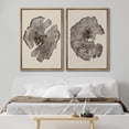 thumbnail image 2 of IDEA4WALL Framed Canvas Print Wall Art Set Natural Wood Rings Rustic Landscape Digital Art Abstract Tree Cross-Section Vintage Art Wall Decor Retro Artwork for Home Decor - Natural 24"x36"x2, 2 of 5