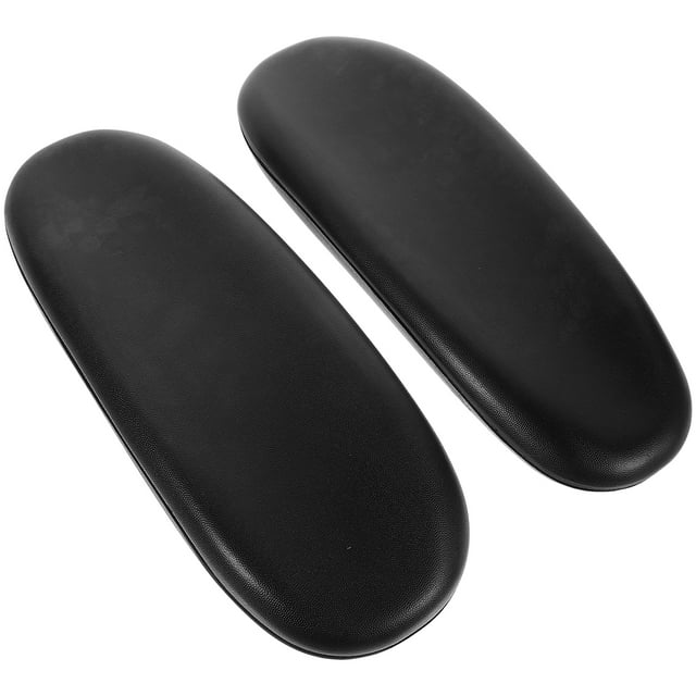 2pcs Silla de oficina Apoyabrazos Universal PU Cuero Reemplazo Silla Almohadillas (Negro)