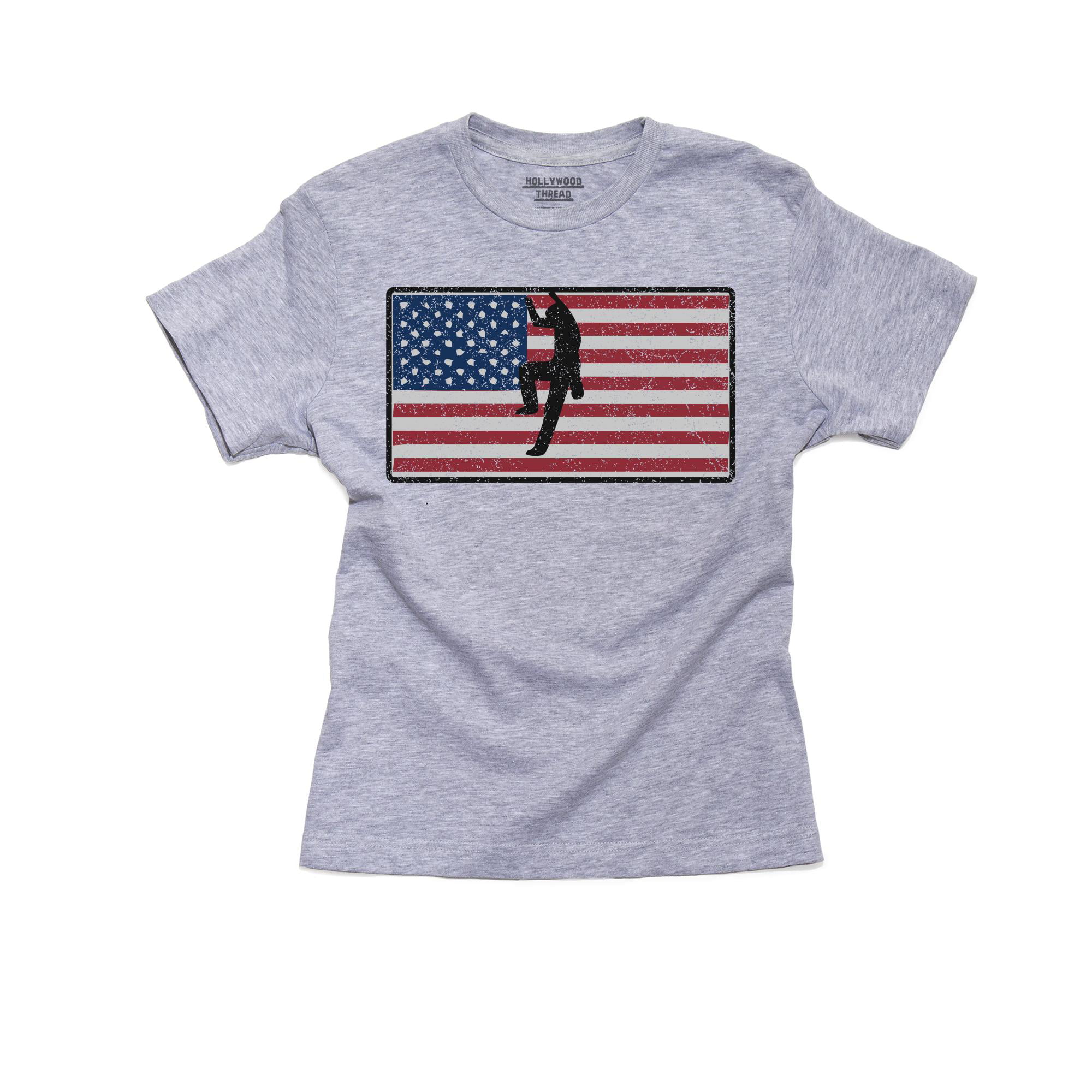 Threadrock Little Girls American Flag Gymnast Toddler T-Shirt