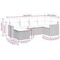 thumbnail image 4 of vidaXL 6 Piece Garden Sofa Set with Cushions Black Poly Rattan, 4 of 5