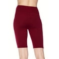 thumbnail image 4 of Kuda Moda 2-Pack Women 3 inch High Waist Bike Short Biker Shorts Legging Ultra Soft Sports Yoga Pants (Black/Burgundy)(One Size S/M/L), 4 of 8