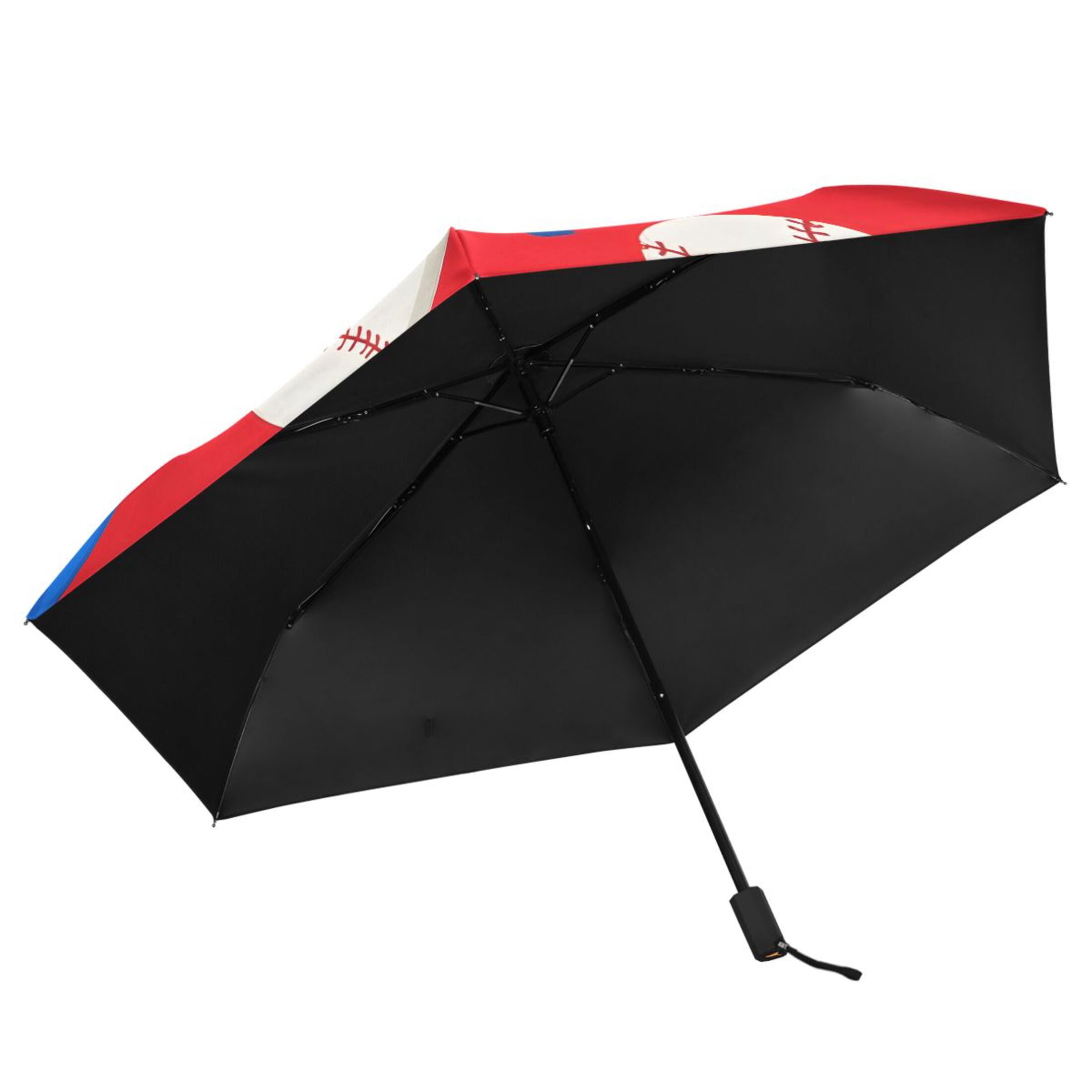 ALAZA Baseball UPF 50+ Compact Folding Umbrella for Rain Travel Umbrella Packable