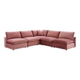 thumbnail image 2 of Modway Commix 5-Piece Down Filled Overstuffed Performance Velvet Sectional Sofa in Dusty Rose, 2 of 5