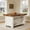 Brown White, variant on Fnova 55" Farmhouse Kitchen Island with Storage, Wooden Kitchen Table with 2-Tier Storage Shelves & Large Worktop, Modern Large Counter Height Table for Kitchen Prep & Dining