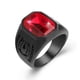 thumbnail image 1 of Anillo Ciclista Acero Inoxidable Negro Cristal Rojo Anillo Cristal Garn, 1 of 5