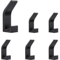 thumbnail image 2 of Toallero sin taladrar, gancho para toallas, soporte de pared de 6 piezas, gancho autoadhesivo para baño, gancho de pared para bolsillo de toallero, aluminio, inoxidable (negro) Zhivalor MZQ-0416, 2 of 4