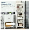 thumbnail image 4 of KWUXIN 64" Tall Bathroom Storage Cabinet with 6 Tier Shelf, Glass Door & Adjustable Shelves, Freestanding Antique White, 4 of 8