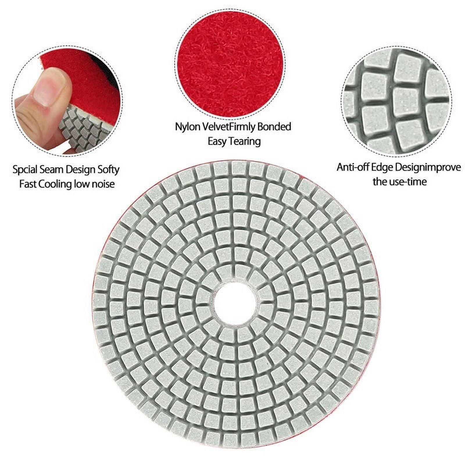 Willstar 15pcs Diamond Polishing Pads 4 inch Grinder Disc for Granite Marble Concrete Stone Polishing and Waxing Sponge Kit, Size: 15pcs Polishing