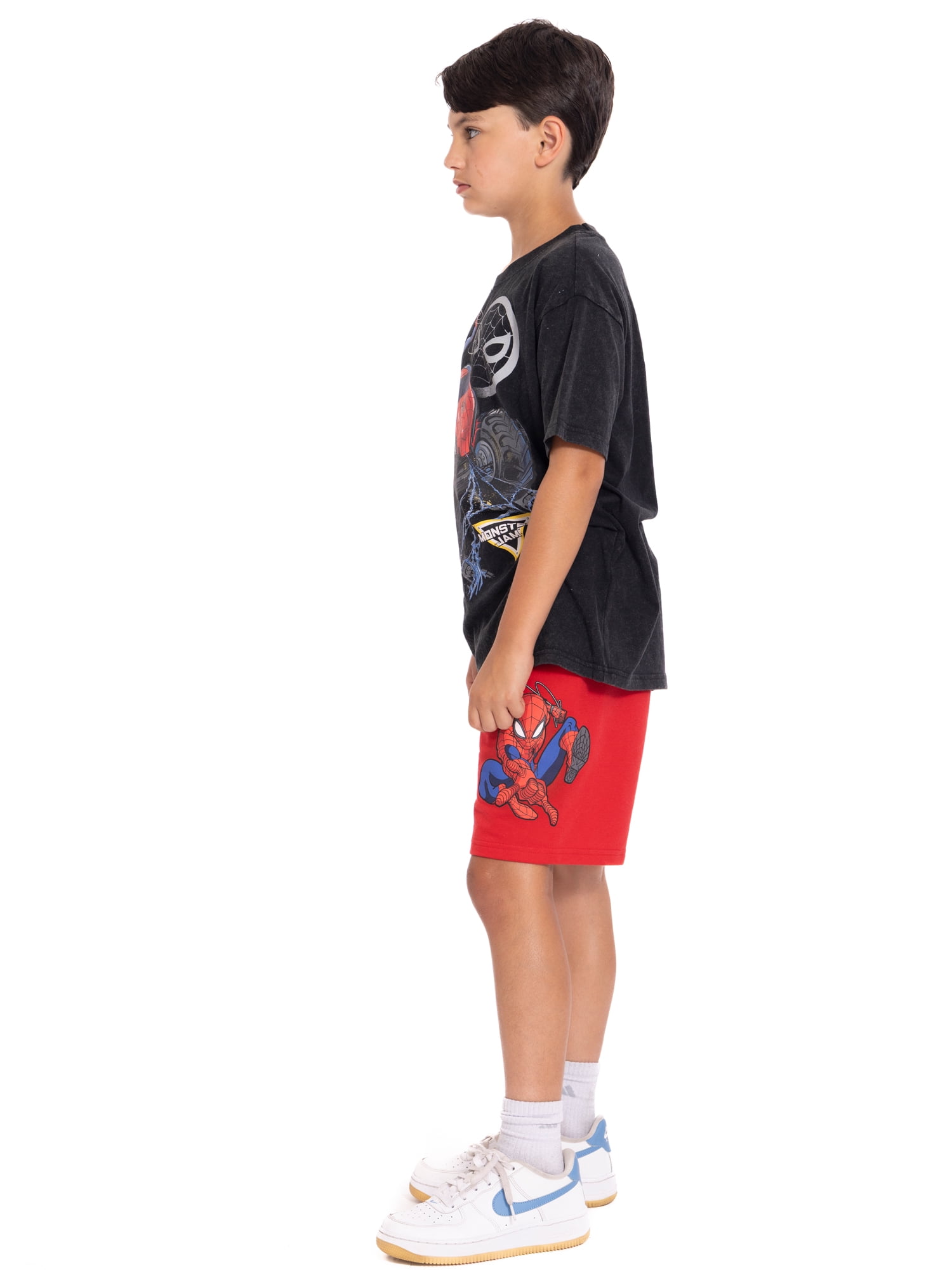 Marvel Monster Jam Boys Graphic T-Shirt and Matching Shorts Set, 2-Piece, Sizes 4-16