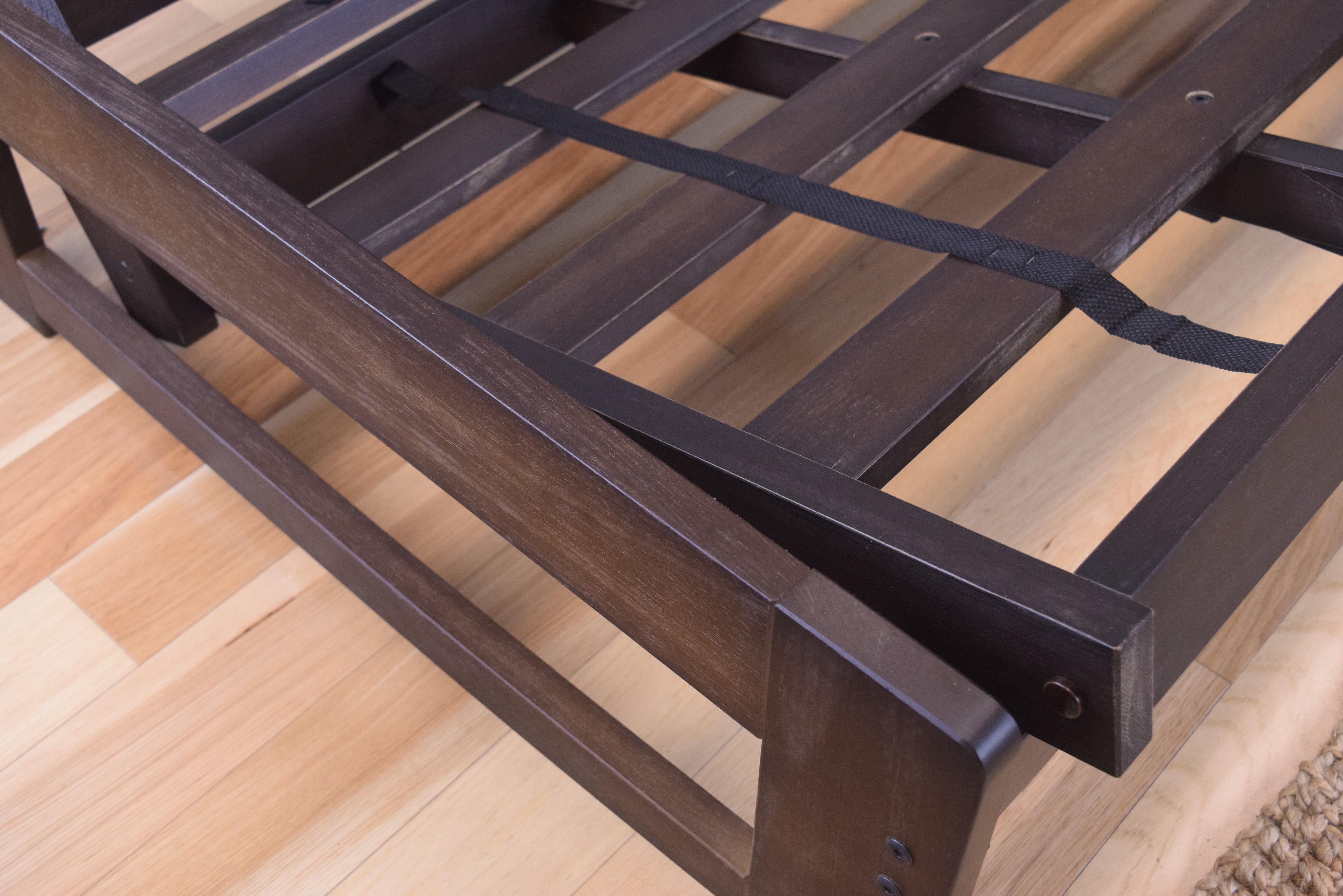Aspen Futon in Reclaimed Mocha Finish, Multiple Suede Colors