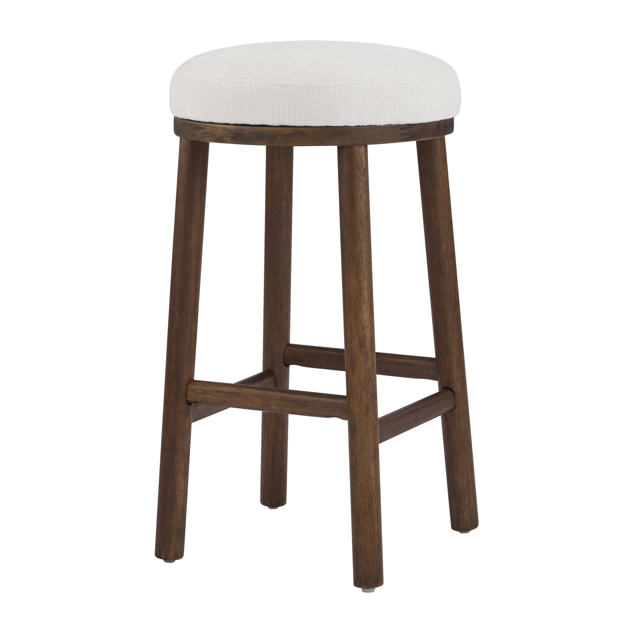 Christopher Knight Home Rustic 27.36" Counter Height Bar Stools, Solid Wood Frame, Walnut, Set of 4