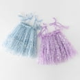 thumbnail image 5 of Letdown Toddler Baby 1st Birthday Girl Cake Smash Outfit Self-tie Floral Tutu Dress Ruffle Halloween Christmas Party Photo (#04-Blue,18-24 Months), 5 of 5