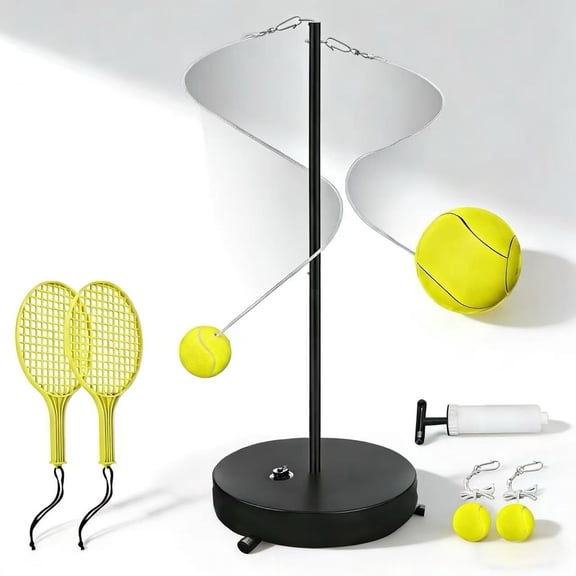 [2025 Upgrade] Tetherball Tennis&Tetherball Set,Heavy Duty Tetherball Equipment with 95" Adjustable Height Pole,2 Tennis Balls,2 Rackets,1 Tetherball with Rope,for Backyard,Beach or Home$$
