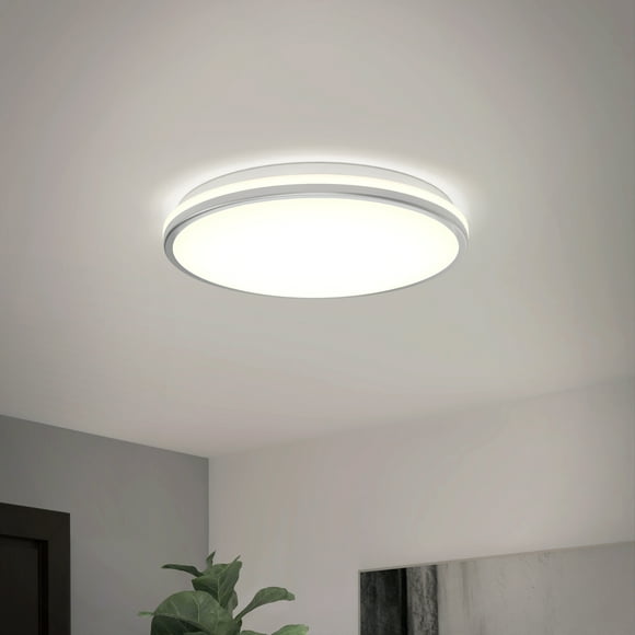 Artika Macy 15 Pouces Moderne LED Smart Flush Mount Luminaire de Plafond avec RGB, Chrome
