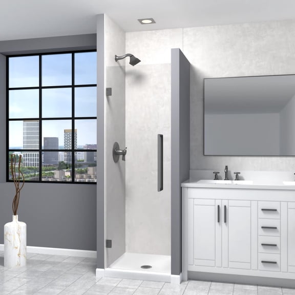 Transolid Ehta267610c-T Elizabeth 76" High X 26" Wide Hinged Semi Frameless Shower Door -