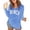 #12Blue, variant on Beach Cover Up for Women Letter Print Long Sleeve Sweater Crochet Tops Shirts Casual V Neck Split Hem Pullover