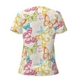 thumbnail image 4 of Naloa Retro Colorful Butterfly Print T-Shirts Short Sleeve V Neck Tees for Women Fashion Tops Trendy Lightweight Soft Casual Summer Outfits Clothes, 4 of 5