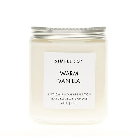 - Simple Soy Natural Scented Soy Candle, Warm Vanilla Mantle, 8 oz