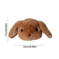 thumbnail image 3 of Bolsa de conejo de peluche de Pascua, bolso cruzado, pequeña mochila, bolso de orejas de conejo grandes, caqui, 3 of 6