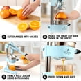 thumbnail image 6 of Zulay Kitchen Cast-Iron Orange Juice Squeezer - Heavy-Duty, Easy-to-Clean, Professional Citrus Juicer - Durable Stainless Steel Lemon Squeezer - Sturdy Manual Citrus Press & Orange Squeezer (Blue), 6 of 8