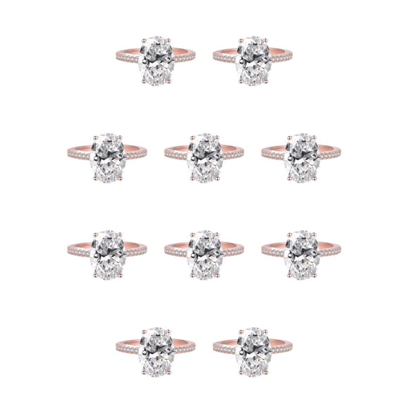 Anillos de boda Sonducket para mujer oro rosa número 10.1 10Conjunto