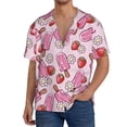 thumbnail image 1 of Fotbe Strawberry Popsicle Camisa Estampada de Manga Corta para Hombre, Casual de Verano, Estilo Playero, Sin Arrugas-Medium, 1 of 5
