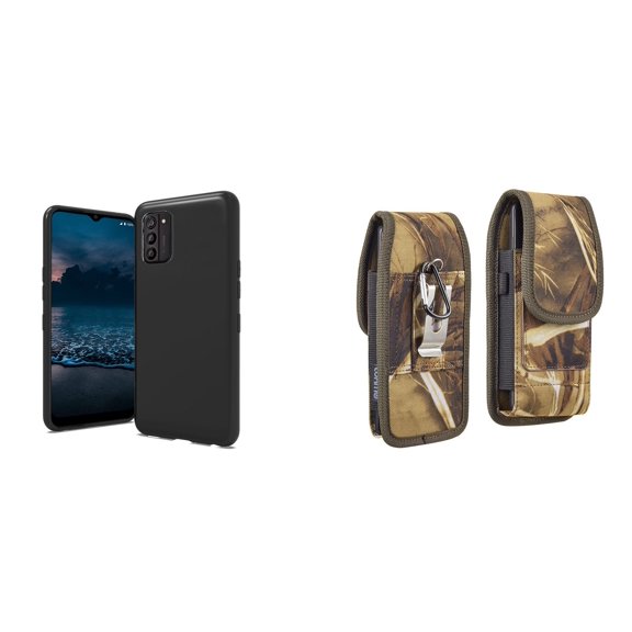Bemz Flexible TPU Protection Slim Fit Case and Belt Holster Pouch for Nokia G100 (Black/Camo)