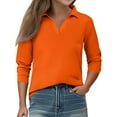 thumbnail image 2 of Inglocry Girls' Polo Shirts Girls' Long Sleeve Tops Collar V Neck Casual Blouses Orange 150, 2 of 4