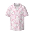 thumbnail image 3 of Goofa Cute Rabbit Printed Men's Casual Short-sleeved Shirt,Lightweight Breathable Button-down,Summer Casual men's top,Versatile Fashion shirt-Small, 3 of 7