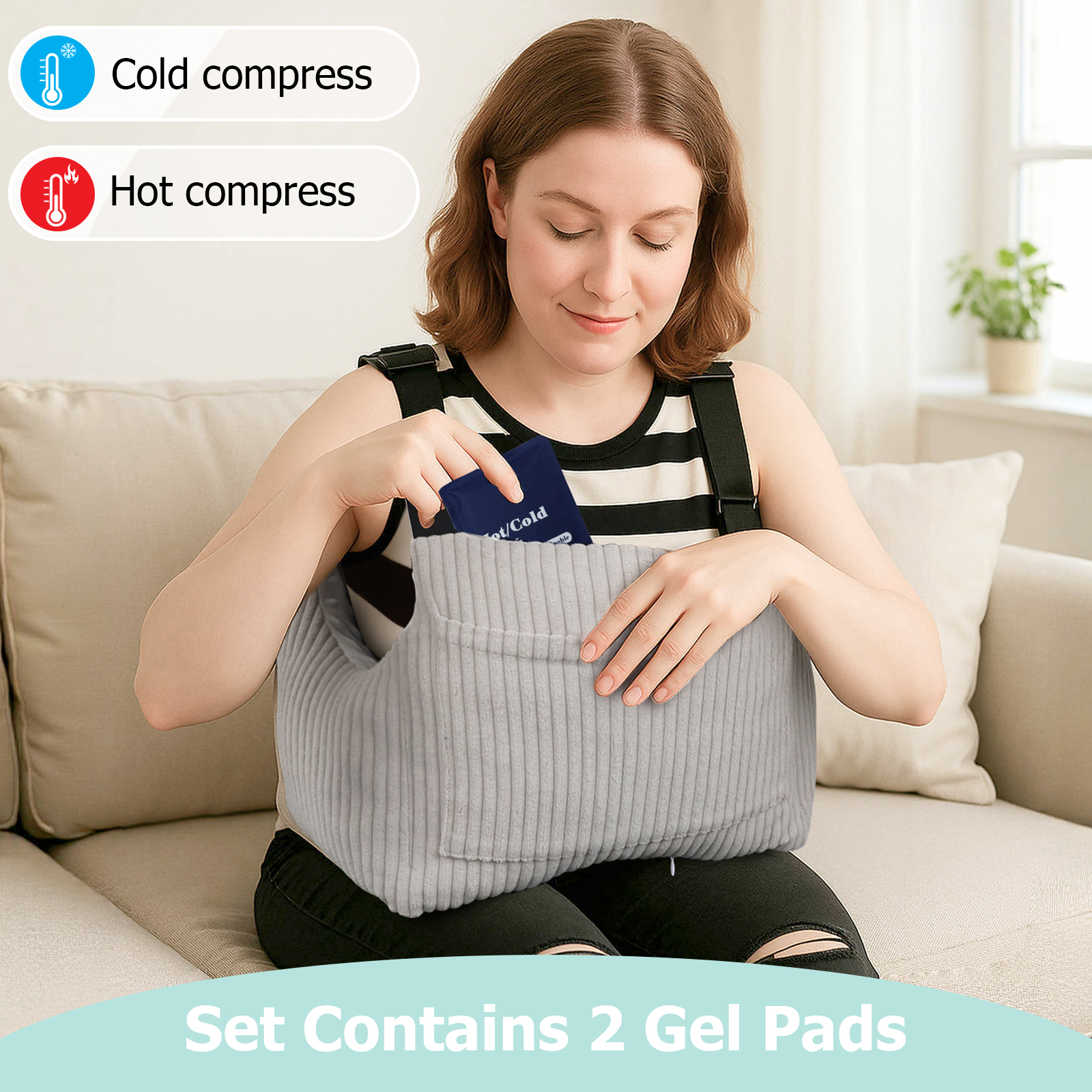 RoamReady Post Mastectomy Pillows After Hysterectomy Must Haves, Breast Reduction Mastectomy Recovery Supplies, Breast Cancer Heart Surgery Pillow Gifts for Women Help for Recovery and Rest, Gray
