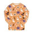 thumbnail image 7 of Kogui Halloween Pjs Kids 2-Piece Cute Ghost Pumpkin Print Soft Sleepwear Set Long Sleeve Kids Pjs 5T 6T (Beige,5-6 Years), 7 of 7