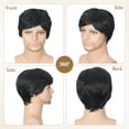 thumbnail image 7 of Phocas Black Synthetic Men's Short Wig for Daily Use, 7 of 7