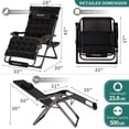 thumbnail image 5 of Techmilly Oversized Zero Gravity Chair Set of 1, 33In XL Portable Lawn Chair with Cushion,Support 500LB,Black, 5 of 11