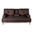thumbnail image 2 of Sofá Cama De Lino Chocolate Modelo Coffey Makora Con Portavasos, 2 of 9