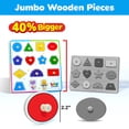 thumbnail image 5 of Lucas & Friends Wooden Shape Puzzle Board for Toddlers, Peg Puzzle Learning Toy For Kids, 5 of 11
