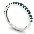 thumbnail image 2 of 0.285 ctw Wedding Band for Women - 18K White Gold Natural London Blue Topaz Stackable Eternity Ring, 2 of 6