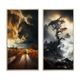 thumbnail image 2 of Designart "Storm Raging SPIRAL I" Storms Framed Wall Art Set Of 2 - Grey Landscapes Gallery Wall Frame Set For Home Decor, 2 of 6