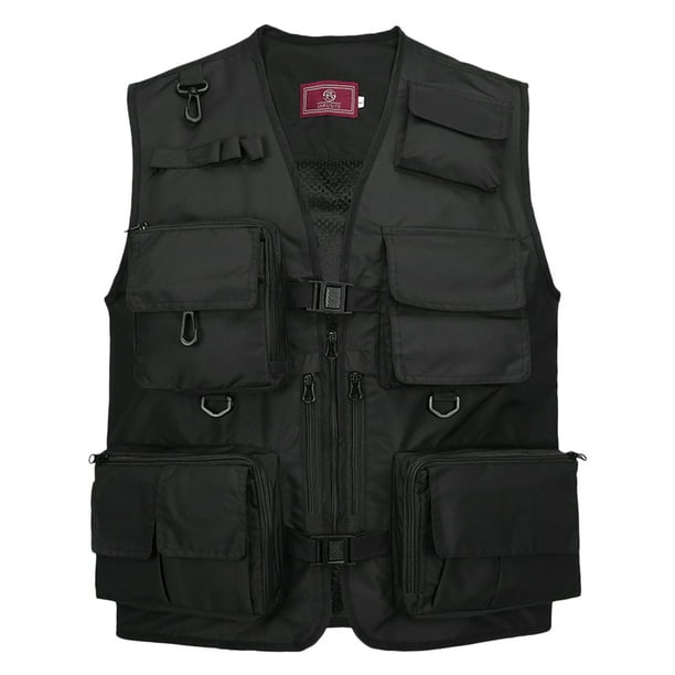 Chaleco de fotografía de pesca Chaquetas de malla con múltiples bolsillos de verano de secado rápido