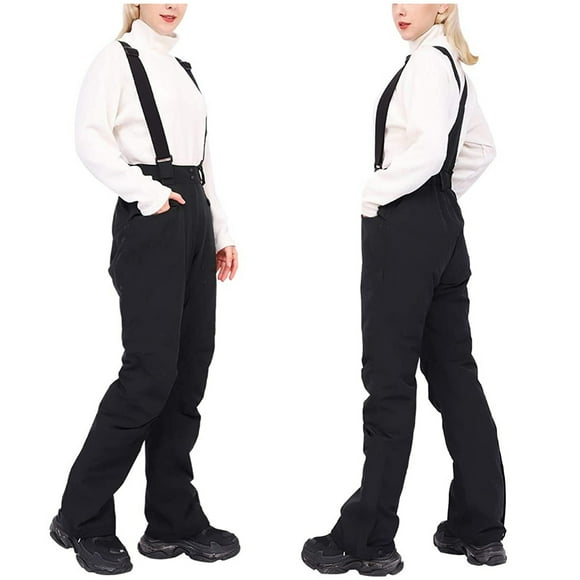 DondPO Snow Pants Womens,Ski Pants Women Women Waterproof Insulated Snowboard Suspenders Pants Snow Ski Bib Trousers Lounge Pants Women,Womens Pants,Black Pants L