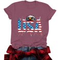 thumbnail image 6 of Womens American Flag Shirt USA Patriotic Crew Neck T-Shirt 4th of July Short Sleeve Tee, 6 of 6
