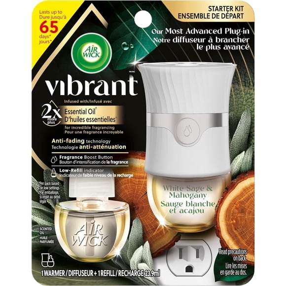 AIR WICK® SCENTED OIL - Kit - 1+1 Pulse Vibrant™ - White Sage and Mahogany 23.9 mL