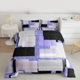 thumbnail image 2 of Manfei Fashion Rectangle Adult Bedding Comforter Set, Chic Abstract Stripes Twin Comforter Sets, Square Geometric Reversible Bedding Set, Ultra Soft Home Decor, 2 Pieces, 2 of 8