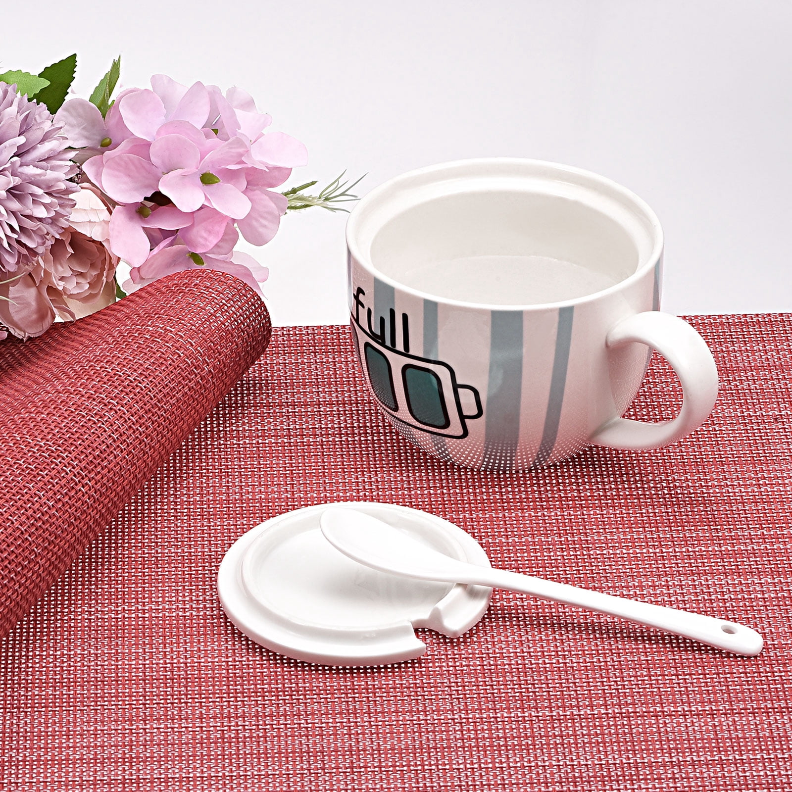 Unique Bargains Durable PVC Washable Woven Place Mats for Dining Tables and Home Use Red