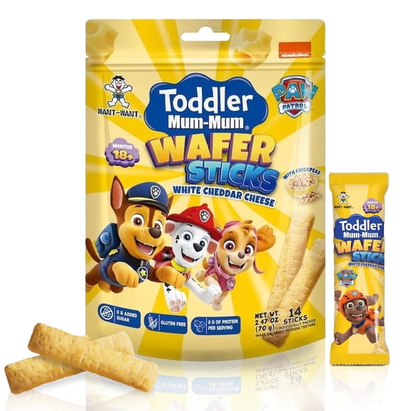 Palitos de wafer Baby Mum-Mum 70 g Paw Patrol Queso Cheddar