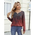 thumbnail image 5 of Zeagoo Womens Tops Dressy Casual Beach Vacation Clothes for Women Business Casual Long Shirts V Neck Tee Shirt Ladies Top and Blouses Ethnic Style, 5 of 7