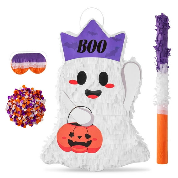 VINTS Halloween Piñata,Cute Ghost Piñata with Blindfold Stick,Pinata for Kids Birthday Party,Trick or Treat Game,Halloween Theme Parties Decorations(16.54×12.20×3.15 in)